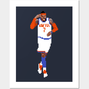 Carmelo Anthony Pixel Celebration Posters and Art